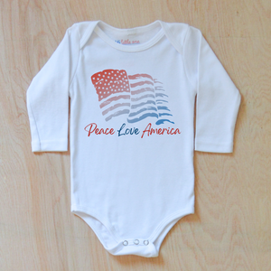 Vintage American Flag Baby Onesie