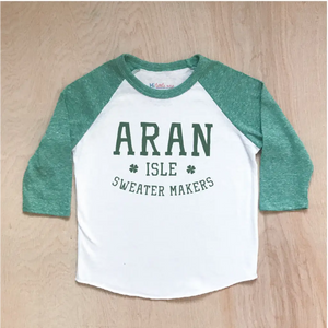 Aran Isles Sweater Makers Green Raglan at Hi Little One