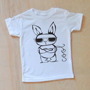 Cool Bunny T-shirt - White-T-Shirt
