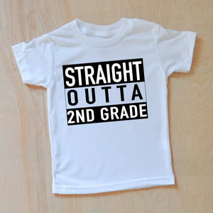 Straight Outta 1st Grade T-shirt - White-T-Shirt