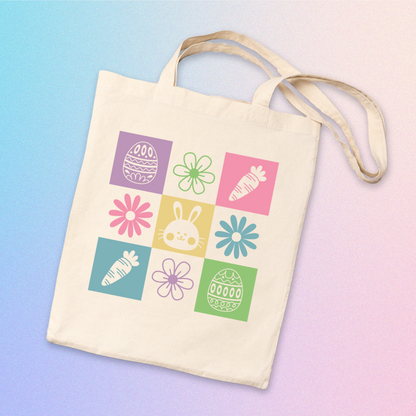 Easter Colorful Print Tote Bag  |  Egg-Hunting Tote Bags & Gifts
