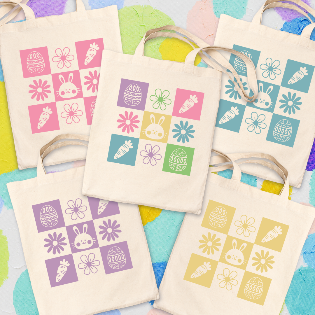 Easter Colorful Print Tote Bag  |  Egg-Hunting Tote Bags & Gifts