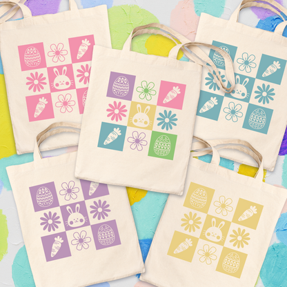 Easter Colorful Print Tote Bag  |  Egg-Hunting Tote Bags & Gifts