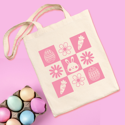 Easter Colorful Print Tote Bag  |  Egg-Hunting Tote Bags & Gifts
