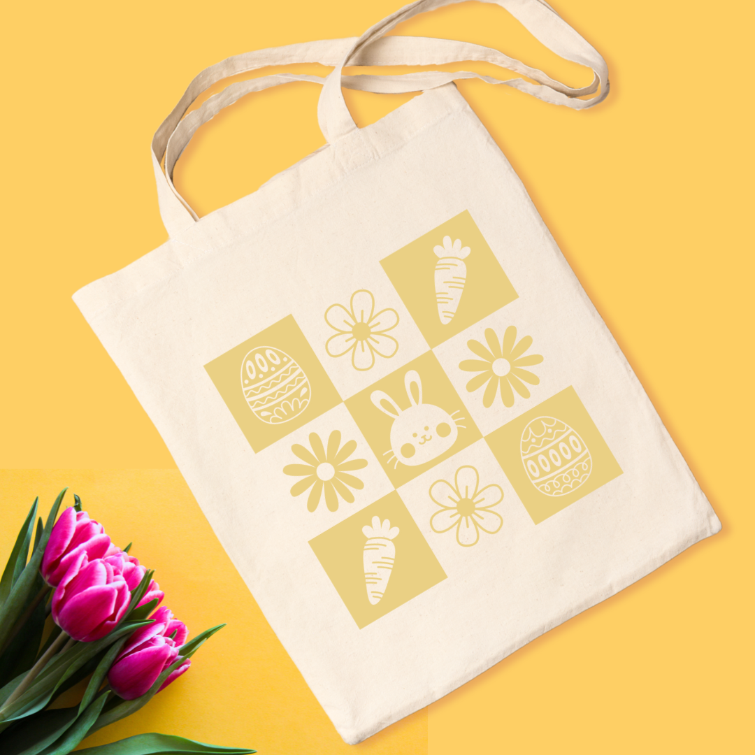 Easter Colorful Print Tote Bag  |  Egg-Hunting Tote Bags & Gifts