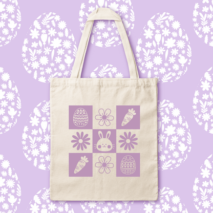 Easter Colorful Print Tote Bag  |  Egg-Hunting Tote Bags & Gifts