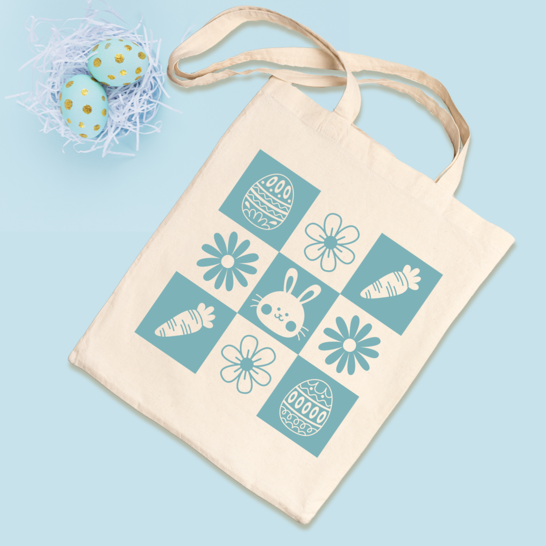 Easter Colorful Print Tote Bag  |  Egg-Hunting Tote Bags & Gifts