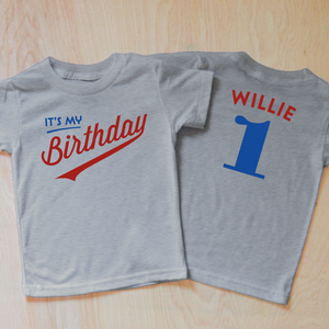 Little League Personalized Kids Birthday T-shirt