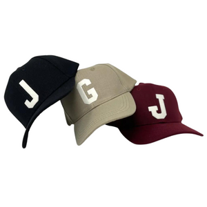 Infant Structured Baseball Hat with Vintage Style Wool Lettering