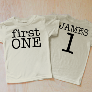 Little One, First One, Middle One Kids T-Shirt or Baby Onesie | Sibling Gift Set
