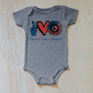 Good Vibes Peace Love America Baby Onesie