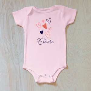 Colorful Hearts Valentines Love Inspired Personalized Onesie