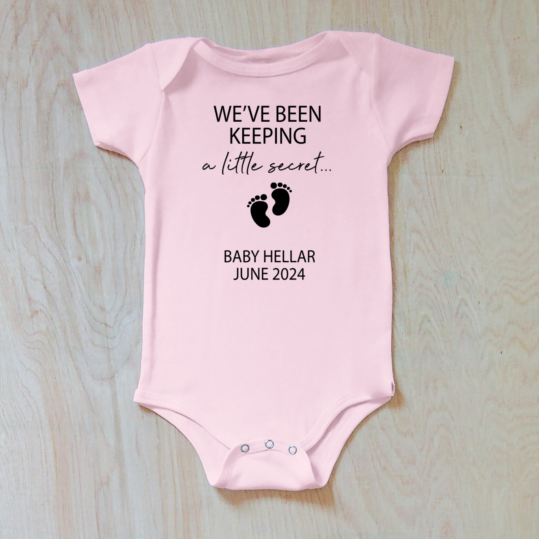 Custom Pregnancy Announcement Onesie Personalized Baby Last Name & Year