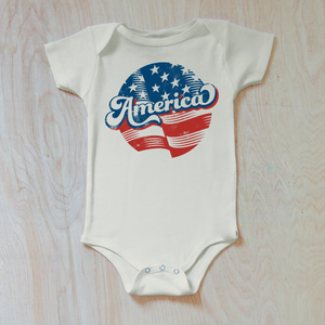 Vintage Retro America Baby Onesie