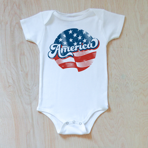 Vintage Retro America Baby Onesie