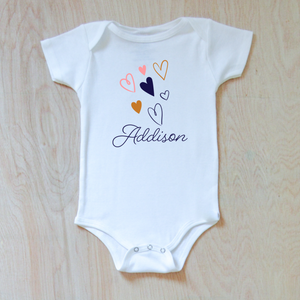 Colorful Hearts Valentines Love Inspired Personalized Onesie