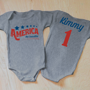 Personalized America the Beautiful Baby Onesie