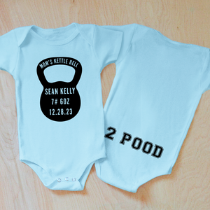 Mom's Kettlebell Personalized Baby Onesie