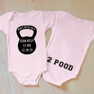 Mom's Kettlebell Personalized Baby Onesie
