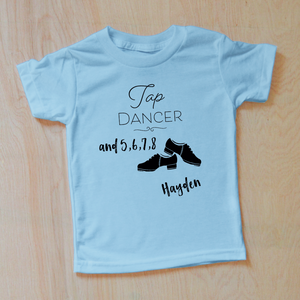 5, 6, 7, 8 Tap Dancer Personalized Kids T-shirt