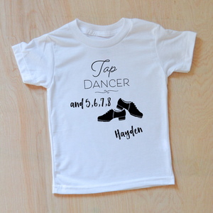 5, 6, 7, 8 Tap Dancer Personalized Kids T-shirt
