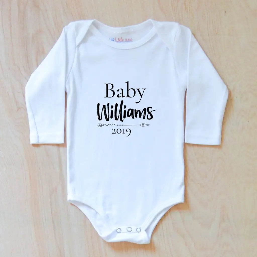 Personalised baby grow sales announcement