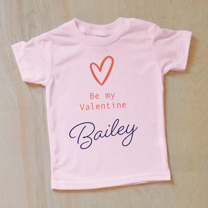 Be Mine Valentine Personalized Kids T-Shirt - 2T / Short