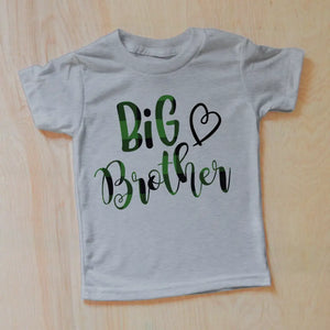 Big Brother Heart T-Shirt - 2T / Grey / Short Sleeve -