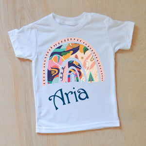 Colorful Rainbow Personalized Kids T-Shirt - 2T / Short