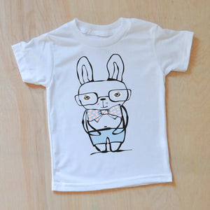 Distinguished Bunny - White-T-Shirt