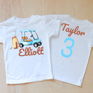 Golf Personalized T-shirt - 2T / White / Short Sleeve -