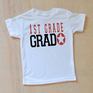 Graduation Star T-shirt - 12 / Red - White-T-Shirt