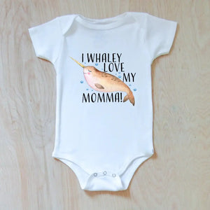 "I Whaley Love You" Personalized Narwhal Onesie for Baby at Hi Little One