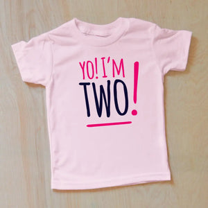 Kids Birthday T-shirt - 2T / Light Pink / Short Sleeve -