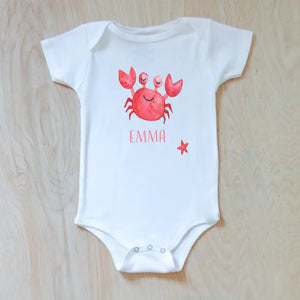 Little Crab Personalized Onesie at Hi Little One