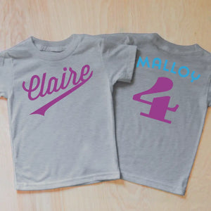 Little League Personalized T-shirt - 2T / Grey -