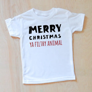 Merry Christmas (Ya Filthy Animal!) T-shirt at Hi Little One