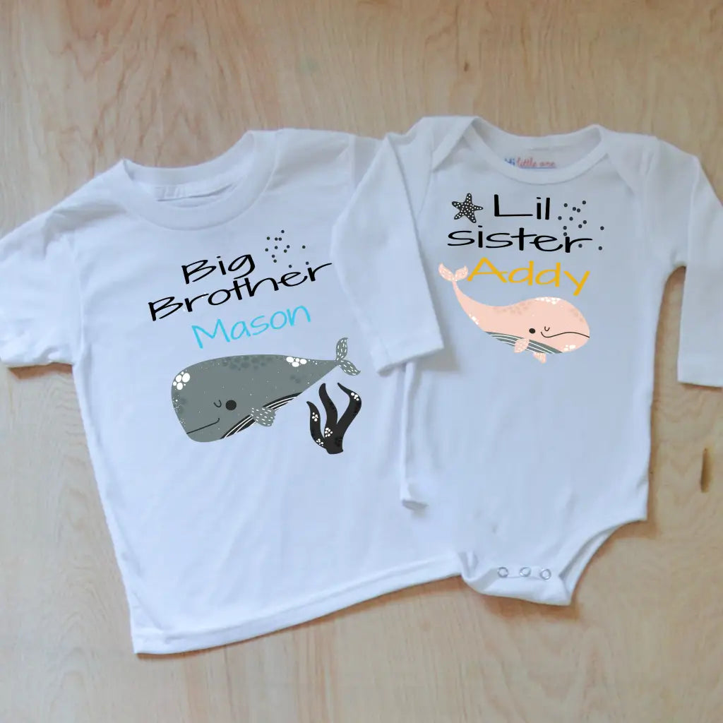 Big Brother Little Brother Shirts Matching Outfits Sibling Gifts Baby Set