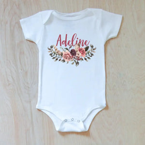 Personalized Floral Boho Onesie at Hi Little One