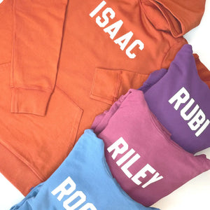 Personalized Hoodie Sweatshirt with Wool Letters -