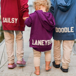 Personalized Hoodie Sweatshirt with Wool Letters -