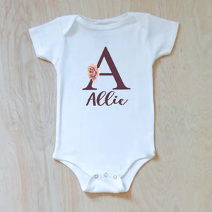 Personalized Initial Boho Onesie at Hi Little One