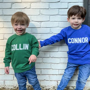 Personalized Pullover Sweatshirt with Wool Letters - 3-6M /