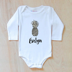 Pineapple Baby Announcement Personalized Onesie at Hi Little One
