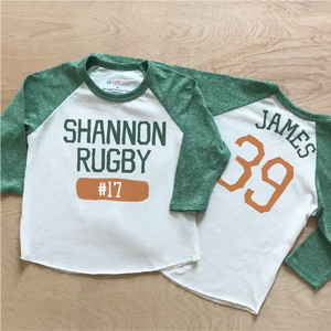 Shannon Rugby Green Raglan at Hi Little One