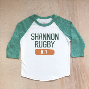 Shannon Rugby Green Raglan at Hi Little One