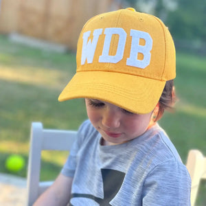 Toddler/Youth Baseball Hat with Vintage Wool Lettering -