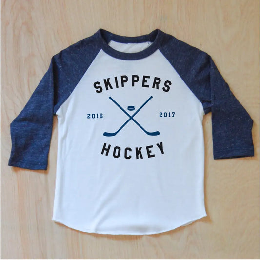 Varsity Personalized Navy Raglan at Hi Little One