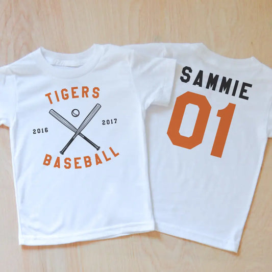 Personalized Varsity T-Shirt at Hi Little One